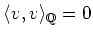 $ \langle v,v\rangle _{\mathbb{Q}}=0$