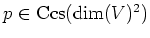 $ p\in \operatorname{Ccs}(\dim(V)^2)$