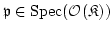 $ \mathfrak{p}\in \operatorname{Spec}(\mathcal O(\mathfrak{K}))$