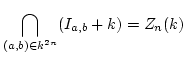$\displaystyle \bigcap_{(a,b)\in k^{2n}}
(I_{a,b}+k )
=Z_n(k)
$