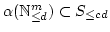 $ \alpha (\mathbb{N}^m_{\leq d})\subset S_{\leq c d}$