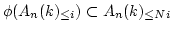 $\displaystyle \phi(A_n(k)_{\leq i})\subset A_n(k)_{\leq N i}
$