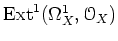 $ \operatorname{Ext}^1 (\Omega_X^1,{\mathcal O}_X)$