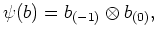 $\displaystyle \psi (b)=b_{(-1)}\otimes b_{(0)},
$