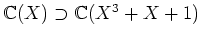 ${\Bbb C}(X)\supset {\Bbb C}(X^3+X+1)$