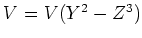 $V=V(Y^2-Z^3)$