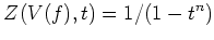 $\displaystyle Z(V(f),t)=1/(1-t^n)
$