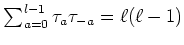 $ \sum_{a=0}^{l-1} \tau_a \tau_{-a}=\ell(\ell-1)$