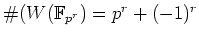 $ \char93 (W({\mathbb{F}}_{p^r})=p^r+(-1)^r$