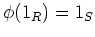 $ \phi(1_R)=1_S$