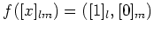 $ f([x]_{lm})=([1]_l,[0]_m)$