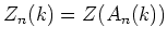 $ Z_n(k)=Z(A_n(k))$
