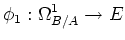 $\displaystyle \phi_1:\Omega^1_{B/A}\to E
$