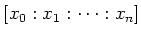 $ [x_0:x_1:\dots:x_n]$