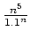 $ \frac{n^5}{1.1^n}$