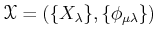 $ \mathcal X=(\{X_\lambda\}, \{\phi_{\mu\lambda}\})$