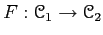 $ F: \mathcal{C}_1 \to \mathcal{C}_2$