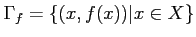 $\displaystyle \Gamma_f=\{(x,f(x))\vert x\in X\}
$