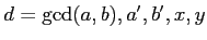 $ d=\gcd(a,b), a',b',x,y$