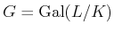 $ G=\operatorname{Gal}(L/K) $