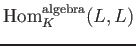 $ \operatorname{Hom}_K^{{\operatorname{algebra}}}(L,L)$