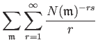 $\displaystyle \sum_{\mathfrak{m}} \sum_{r=1}^\infty \frac{N(\mathfrak{m})^{-rs} }{r}$