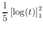 $\displaystyle \frac{1}{5} \left[\log(t)\right]_1^2$