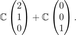 % latex2html id marker 926
$\displaystyle \frac{1}{\sqrt{3}}
\begin{pmatrix}
1 ...
... 1
\end{pmatrix},
\frac{1}{\sqrt{6}}
\begin{pmatrix}
1 \\ -2 \\ 1
\end{pmatrix}$